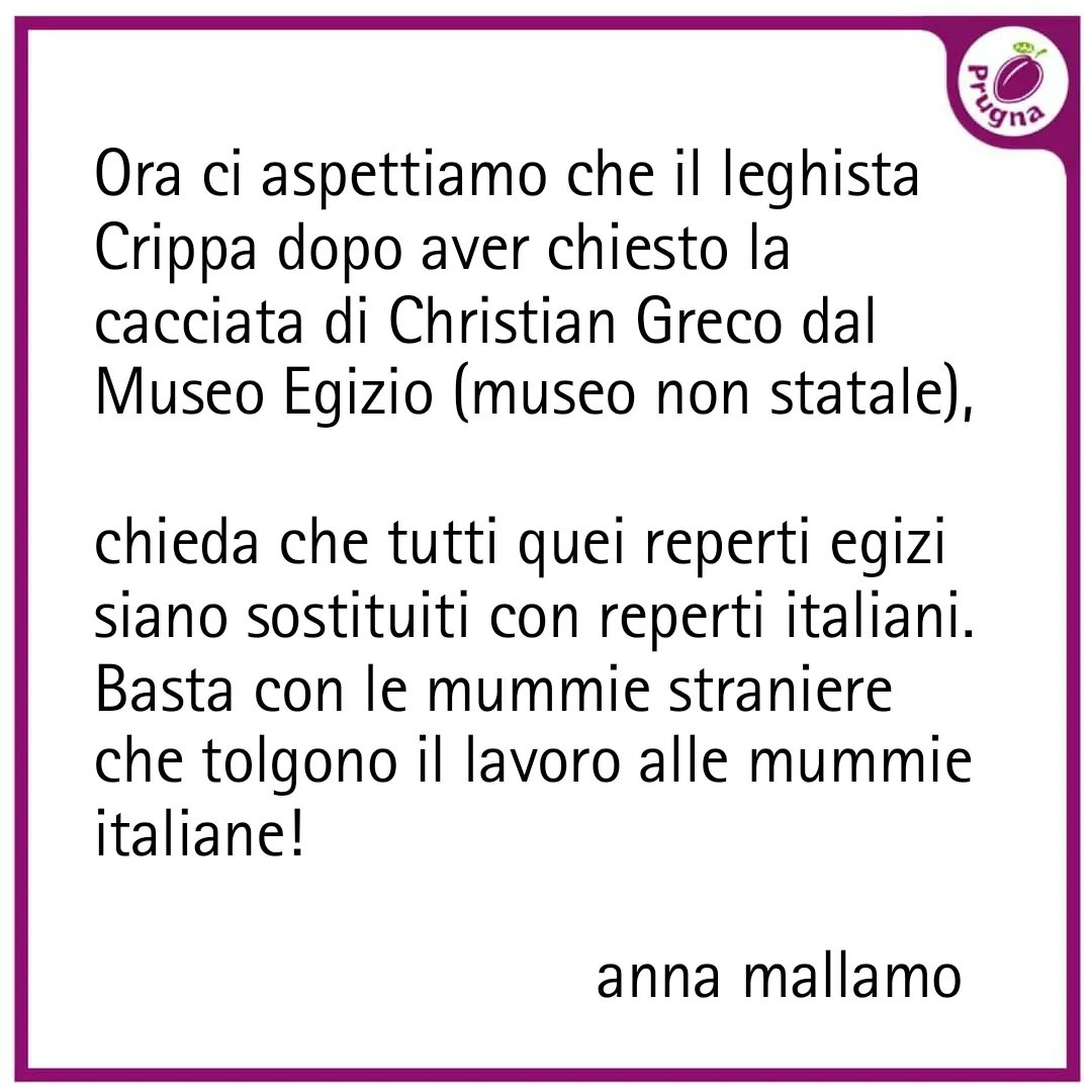 Anna Mallamo (@manginobrioches)
#23settembre #ChristianGreco #museoegizio #Lega #Ignoranza #Torino #Stupiditá