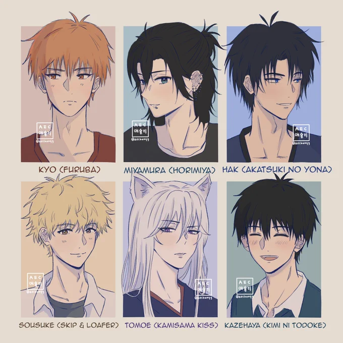 Six fanarts shoujo boy style!! 🥰 this was v fun to draw haha

#digitalart #illustration 