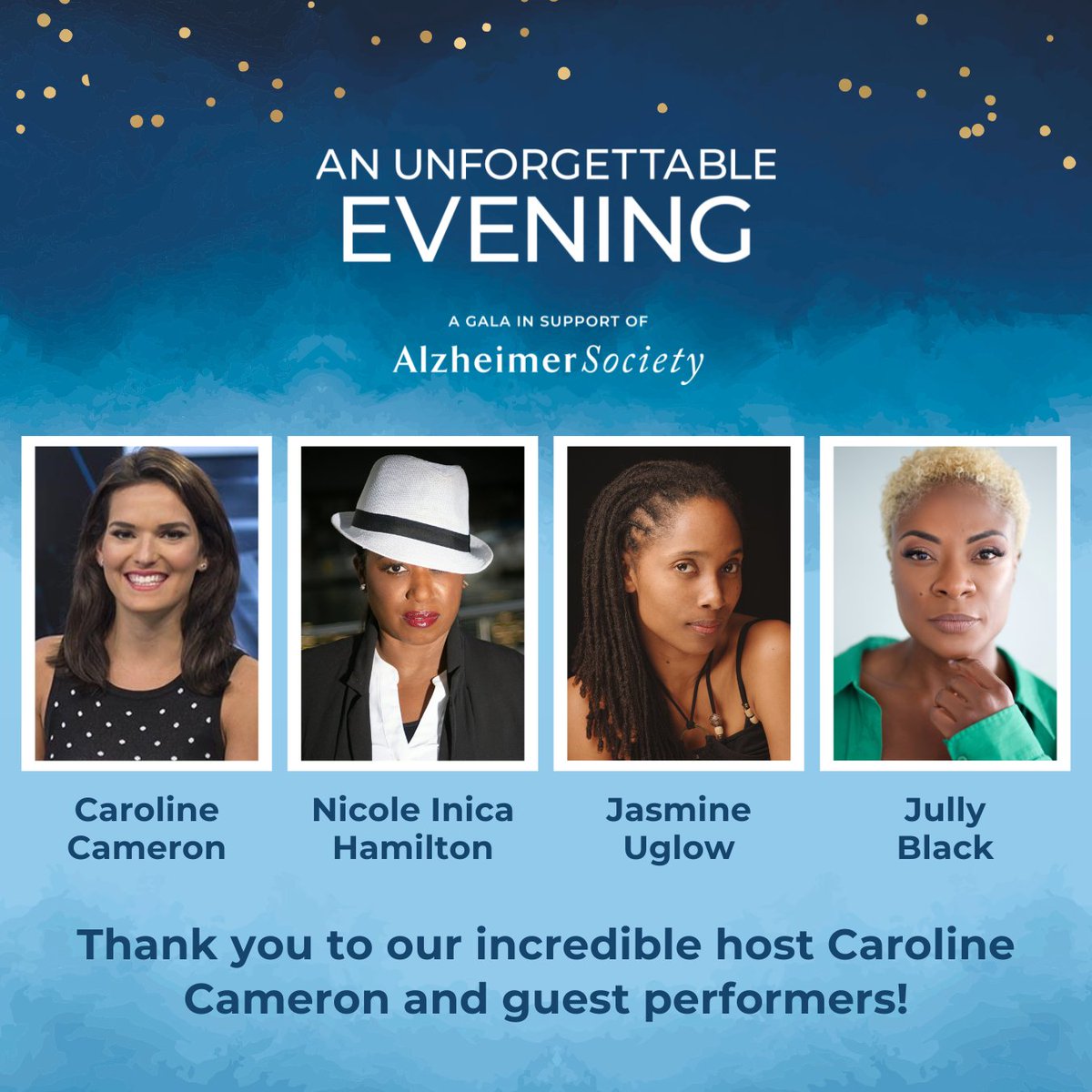 Alzheimer Society TO (@alztoronto) on Twitter photo We look forward to an Unforgettable Evening with our host <a href="/SNCaroline/">Caroline Cameron</a>, performance by <a href="/JullyBlack/">Jully Black</a> and guest speakers <a href="/jasminuglow/">Jasmin Uglow</a> and <a href="/N_Hamilton_/">Nicole Inica Hamilton</a>! We look forward to an Unforgettable Evening with our host <a href="/SNCaroline/">Caroline Cameron</a>, performance by <a href="/JullyBlack/">Jully Black</a> and guest speakers <a href="/jasminuglow/">Jasmin Uglow</a> and <a href="/N_Hamilton_/">Nicole Inica Hamilton</a>!