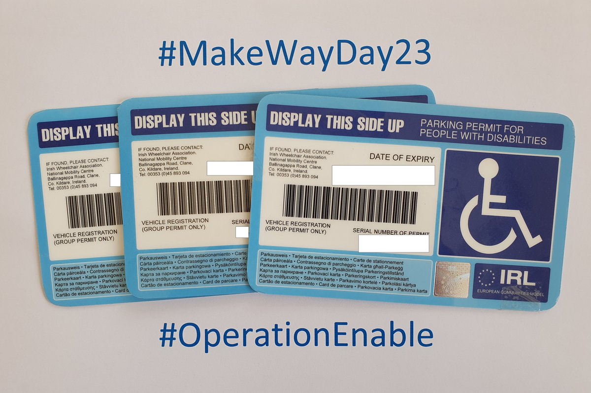 GardaTraffic's tweet image. In support of @DisabilityFed and #MakeWayDay23 , Dublin Roads Policing units issued multiple fixed charge notices for parking offences today and seized 3 disabled parking permits for misuse. Two of these were belonging to deceased persons. 

#OperationEnable