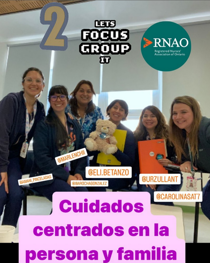 Focus group con nuestros champions para seguir con la implementación de la Guía 'Cuidados centrados en la persona y familia' liderado por Sebastian Jaque, Marlen López y Carolina Sat ademas de nuestro nuevo integrante del equipo ❤️🐻 #BPSO @DorisGrinspun @RNAO @HospitalEGC