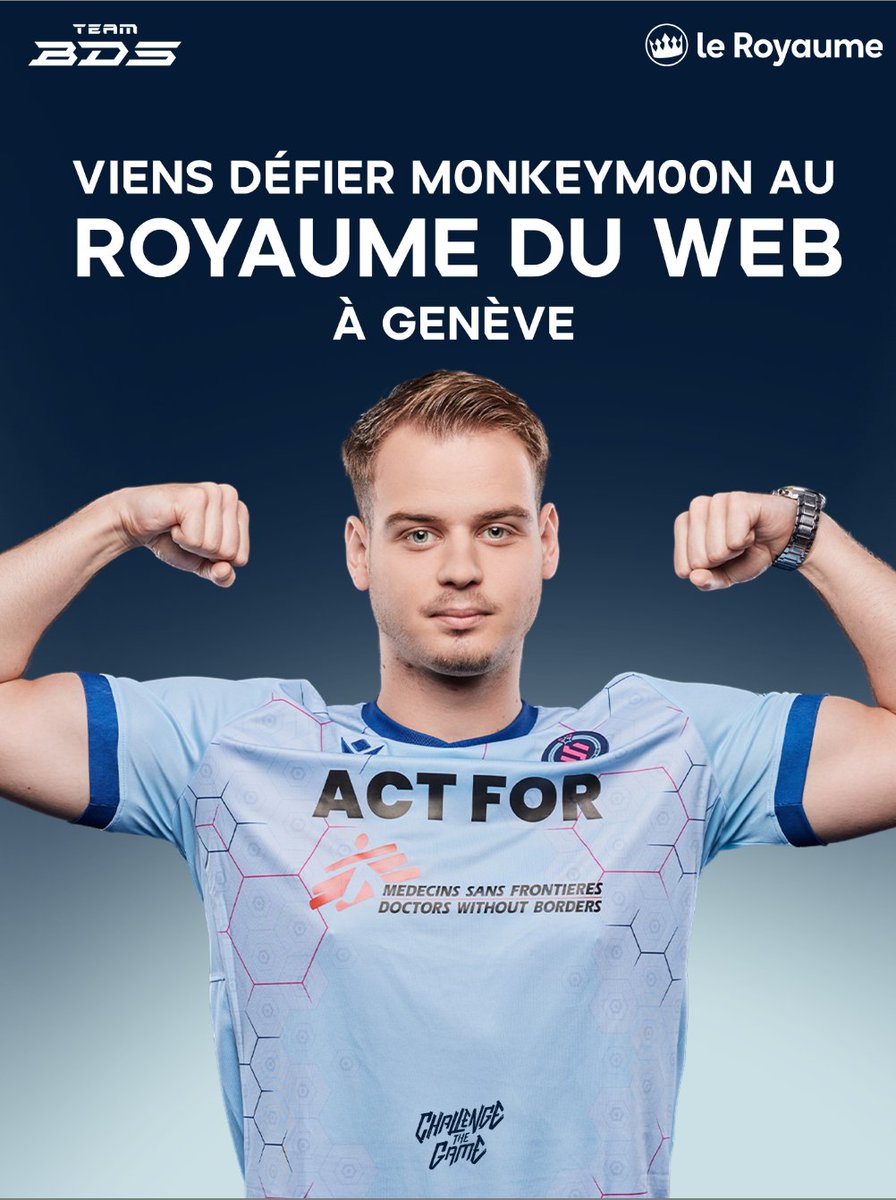 Gagnez votre billet pour le <a href="/RoyaumeDuWeb/">Le Royaume</a> à Genève et une chance d'affronter <a href="/M0nkeyM00n/">M0nkey M00n</a> sur scène le 30 septembre et 1er octobre après midi !

▶️ Follow <a href="/TeamBDS/">Team BDS</a>
▶️ Share this post

Tirage la semaine prochaine !
