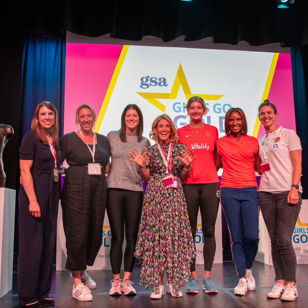 A panel of leading athletes and advocates in UK sport answered student questions to close Girls Go Gold 2023 at The Abbey. @sarah_hunter8 @fwills11 @RealDeniseLewis @Jennyintoots @ezross @katehaywood #AbbeyGoGold #GirlsGoGold #InspirationalStories