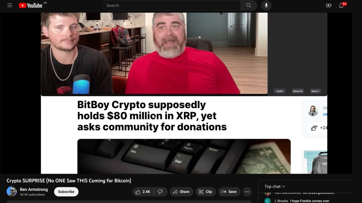 jayxbt2012's tweet photo. CringeBoy live on YouTube asking for more moneyz

Bear market bottom signal? 

#Bitboy #BitBoyCrypto #bitboyisdead #bitboyaffair https://t.co/Ru3NQCbfrE