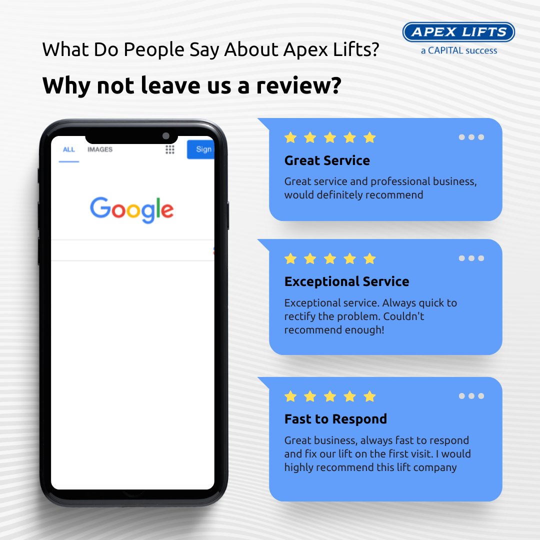 Experienced exceptional products or services from Apex Lifts?

We would love to hear your feedback, so why not leave us a Google Review? ✍

g.page/r/Cai91iDYrY-1…

#googlereview
#apexlifts