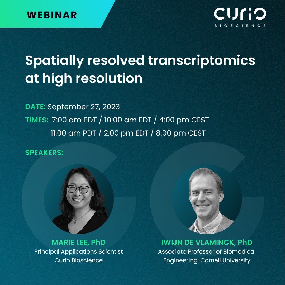 Don’t miss out on attending our webinar: Spatially resolved transcriptomics at high resolution

✅ REGISTER TODAY! hubs.ly/Q02376ry0