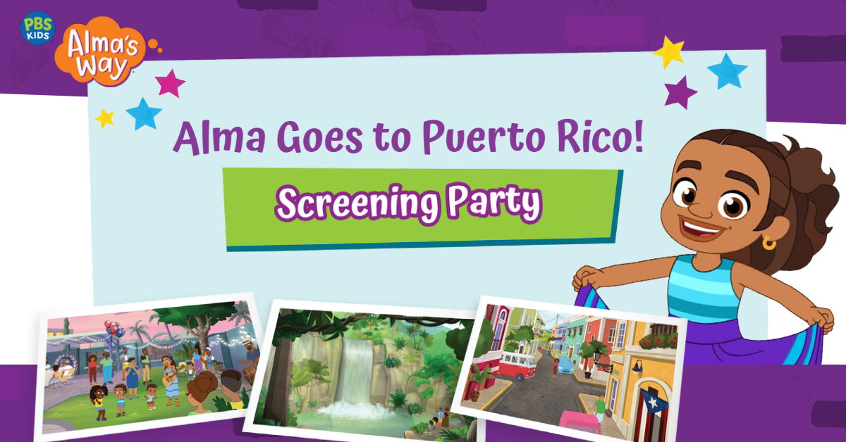 Join us at The Bronx Children’s Museum tomorrow 9/23 to celebrate a special episode of Alma’s Way: Alma Goes to Puerto Rico. FREE! For more information and to register: ow.ly/Js4S50POFze @BxChildMuseum