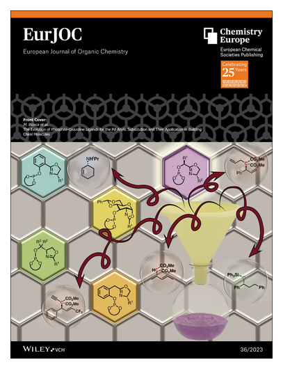 EurJOC's tweet photo. #OnTheCover The Evolution of Phosphite-Oxazoline Ligands for the Pd-Allylic Substitution and Their Application in Building Chiral Molecules by Maria Biosca and co-workers @inncatURV https://t.co/eU645t1uD0 https://t.co/ITY69UoddR https://t.co/JoNd18As8b