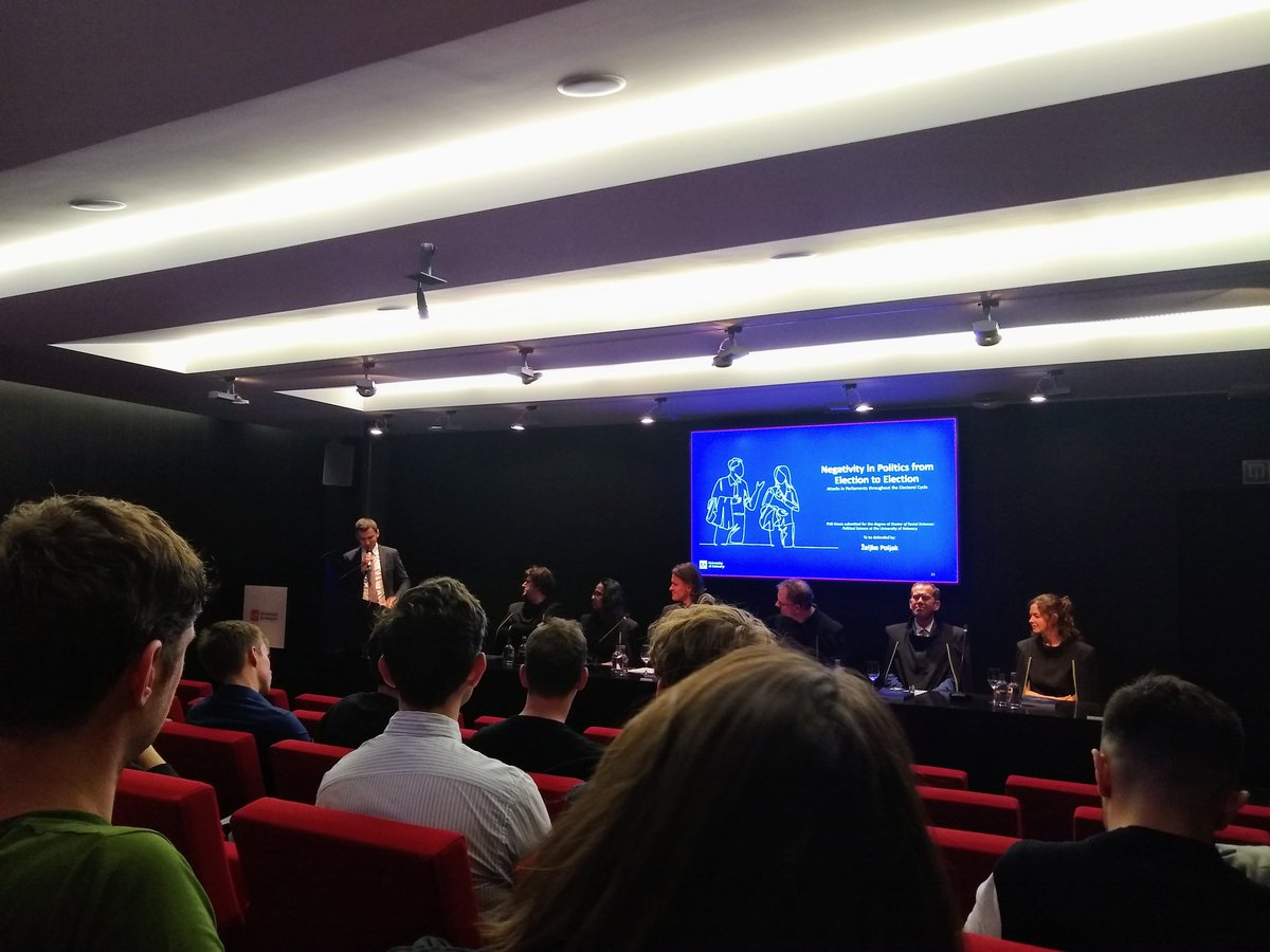 M²P (@m2p_be) on Twitter photo Full house for the PhD defense by <a href="/zeljko_poljak/">Zeljko Poljak</a> about #Negativity in Politics throughout the electoral cycle! @uafsw Congrats 🥳 Full house for the PhD defense by <a href="/zeljko_poljak/">Zeljko Poljak</a> about #Negativity in Politics throughout the electoral cycle! @uafsw Congrats 🥳