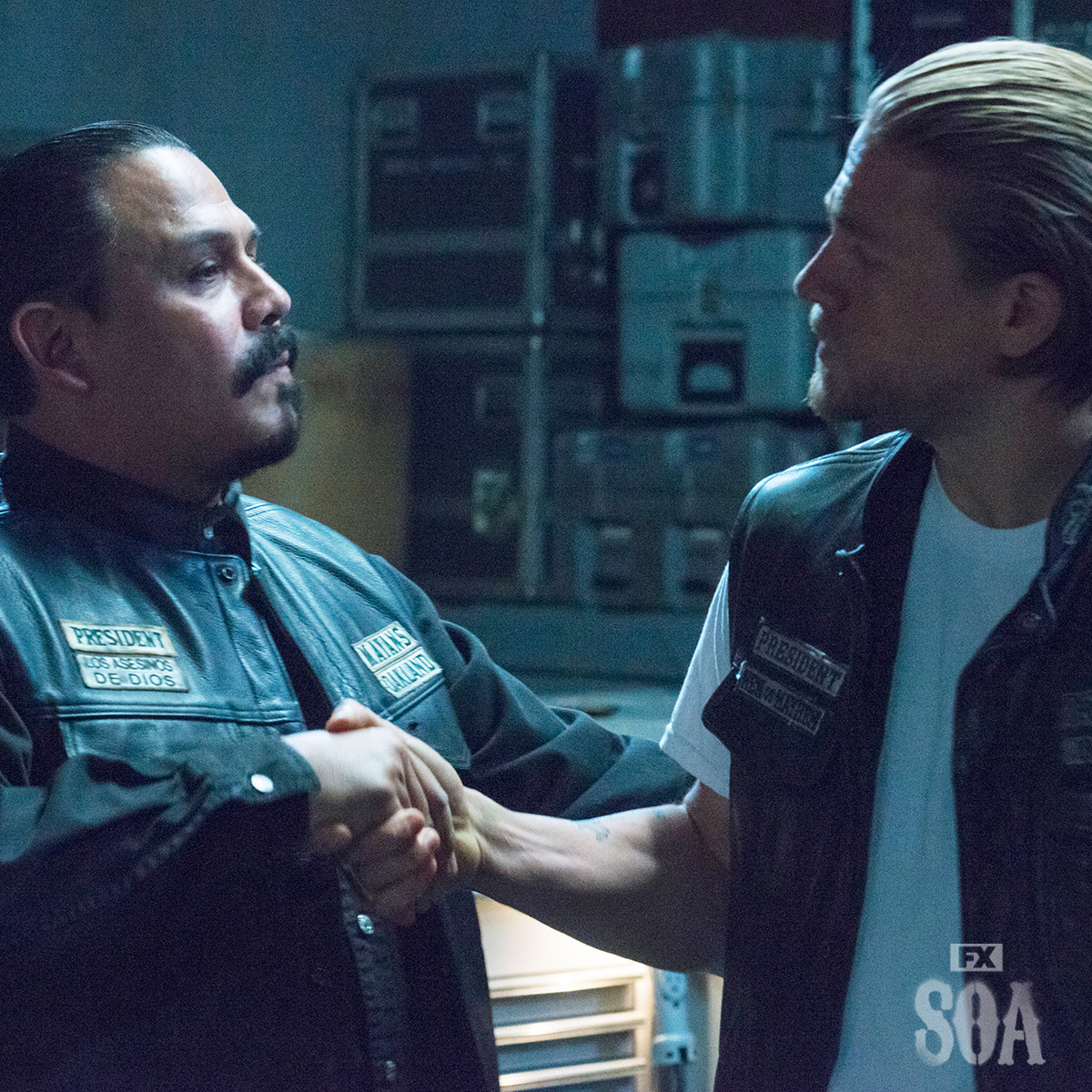 Shake on it. All episodes of FX’s Sons of Anarchy are now available. Stream on Hulu.