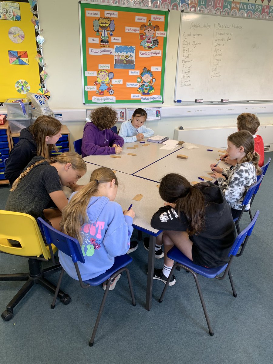 BroBrynach's tweet photo. Amser i ddylunio a chreu gorchuddion ar gyfer y jars, a tags o’r cynhwysion cyn gwerthu🫙🧅🍏🍠 #siytnibetys 

Time to design and create covers for the jars, and tags with the ingredients used before selling🫙🧅🍏🍠 #beetrootchutney @_OLW_ @ysgolawyragored @adamynyrardd https://t.co/U5YnmmImhx