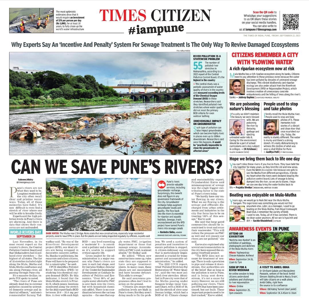 prajpanshikar's tweet photo. Media: “can we save Pune’s rivers?”
PMC : “Yes we can, lets shrink & concretise its banks & start a chowpatty out there.”
Public : “Yes we can, lets start with fully functional STPs”
Btw public and pmc is a collapse of conversation, lack of political representation. #PuneRFDScam https://t.co/SU6e1E6Z8v