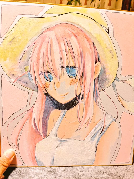 結束ロック!のお楽しみ会?用の色紙できました白いワンピースぼっちちゃん可愛くて好き(^^) 