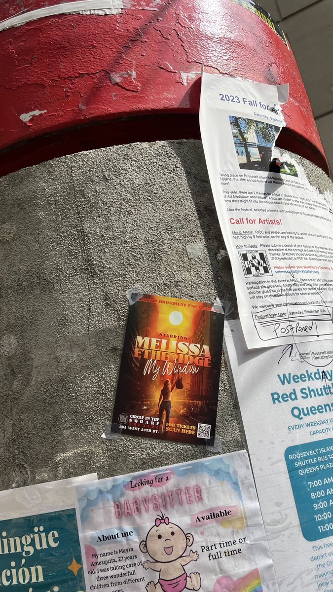 caryn_maroni's tweet photo. Melissa ⁦@metheridge⁩ #MyWindow #OnBroadway #NYC flyers have hit ⁦@Rooseveltisland⁩ 🤯
#MEStreetTeam
Get your tixs 🎟️ here: 

https://t.co/ljutiDfKgW https://t.co/3se0iWlQFN