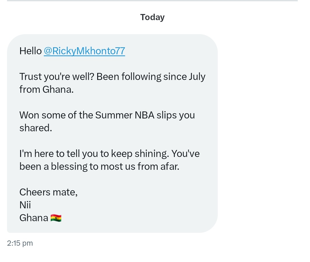 RickyMkhonto77's tweet photo. I'm humbled.🙏🏽
Such messages keep a punter going.💯

NBA is back next month... We will eat there as well.🤌🏽💸😉 https://t.co/FSjTRDgDUe