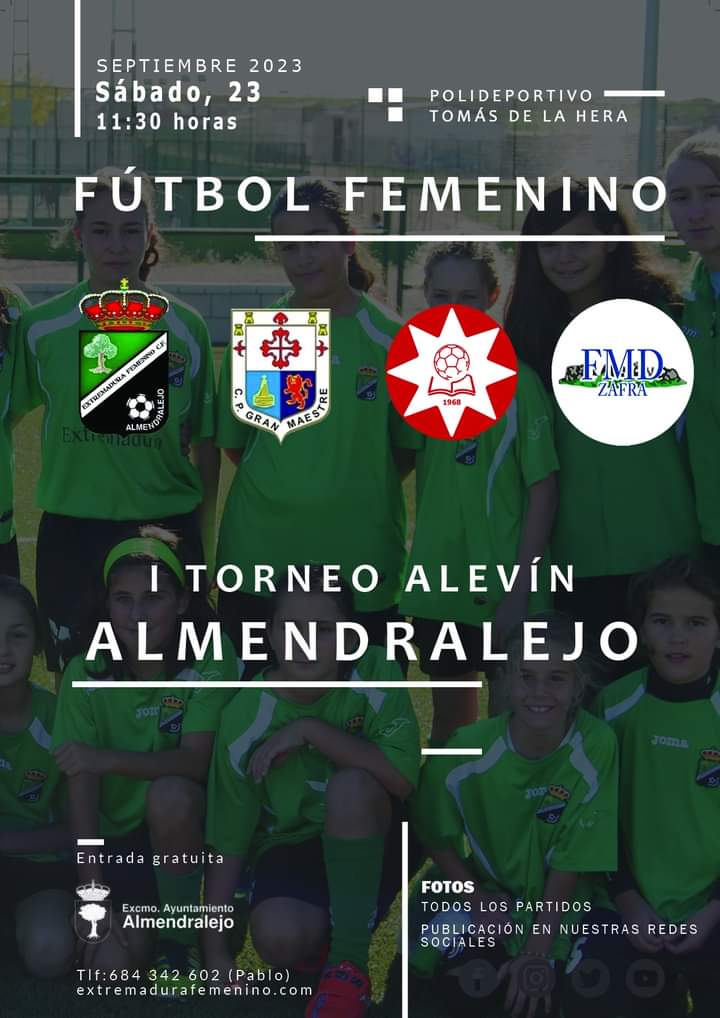 I TORNEO ALEVÍN ALMENDRALEJO

Orgullosas de anunciar un torneo dirigido a las más peques de nuestro fútbol regional.

Gracias a todas las jugadoras que año a año nos ha permitido seguir desarrollando la actividad. Ahora les toca a las alevines.

#somosextremadura #Almendralejo