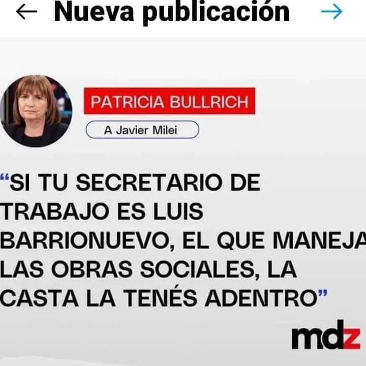 DavidMa77154646's tweet photo. MUY BIEN! PATRICIA A MILEI " LA CASTA LA TENES ADENTRO". https://t.co/x9yis86L9G