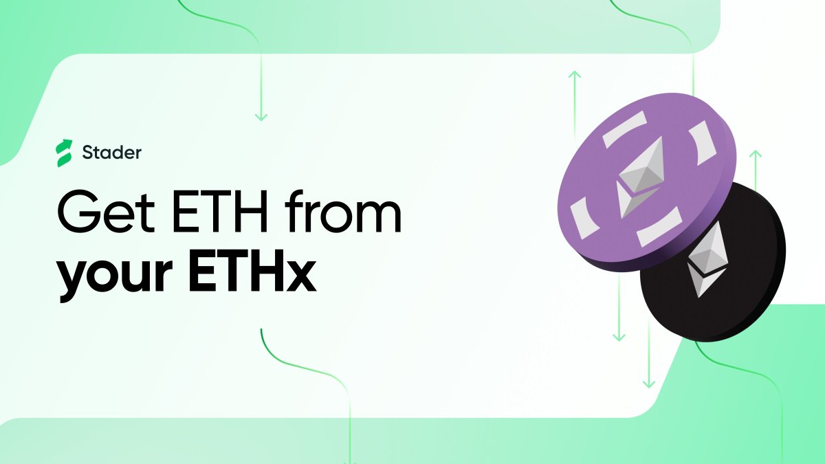 staderlabs_eth's tweet photo. Stader gives you multiple ways to withdraw your $ETH against $ETHx.

The two methods are:

▻ Swapping via DEXes for instantaneous liquidity
▻ Withdrawing via ETHx smart contracts for guaranteed rates

Lets understand these 2 methods in detail.

🧵👇 https://t.co/ubZAYC4peW