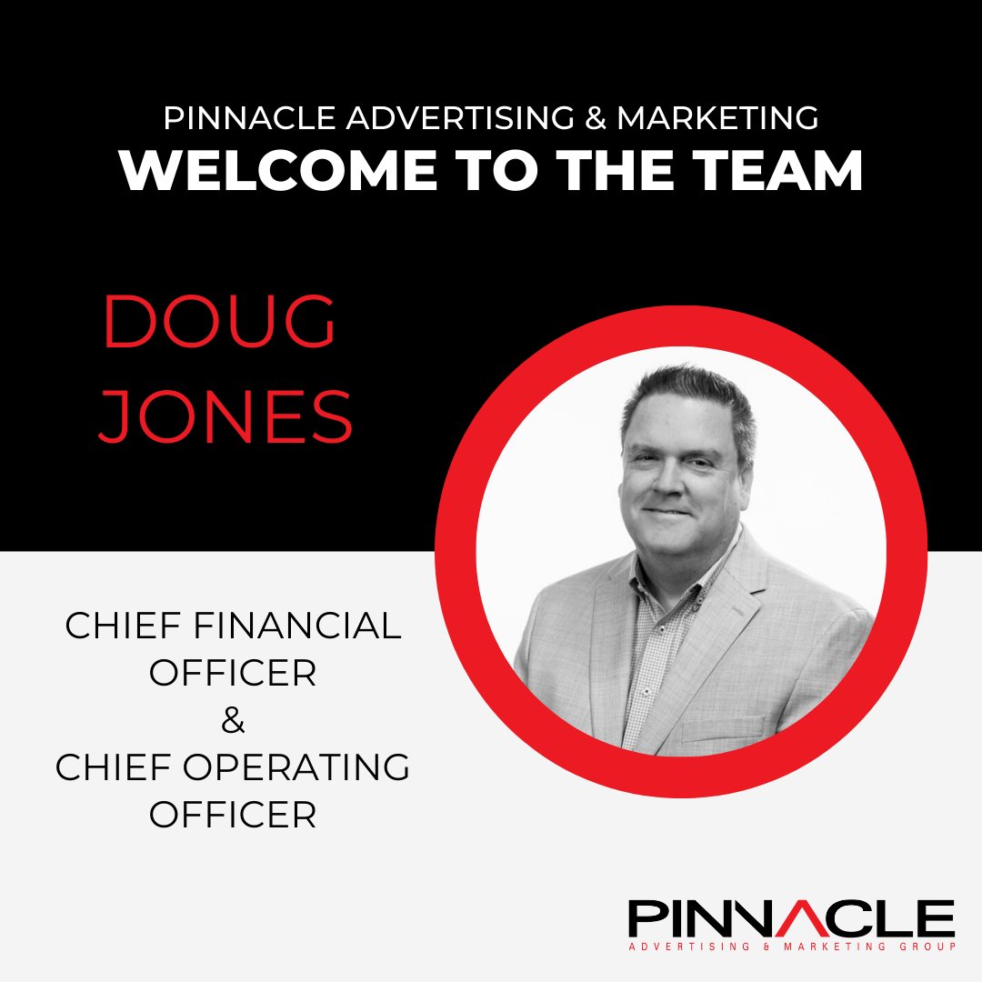 Pinnacle Advertising's future shines brighter with the new appointment of Doug Jones to the dual role of Chief Financial Officer and Chief Operating Officer. Welcome, Doug! #NeverSettle brnw.ch/21wCQNd