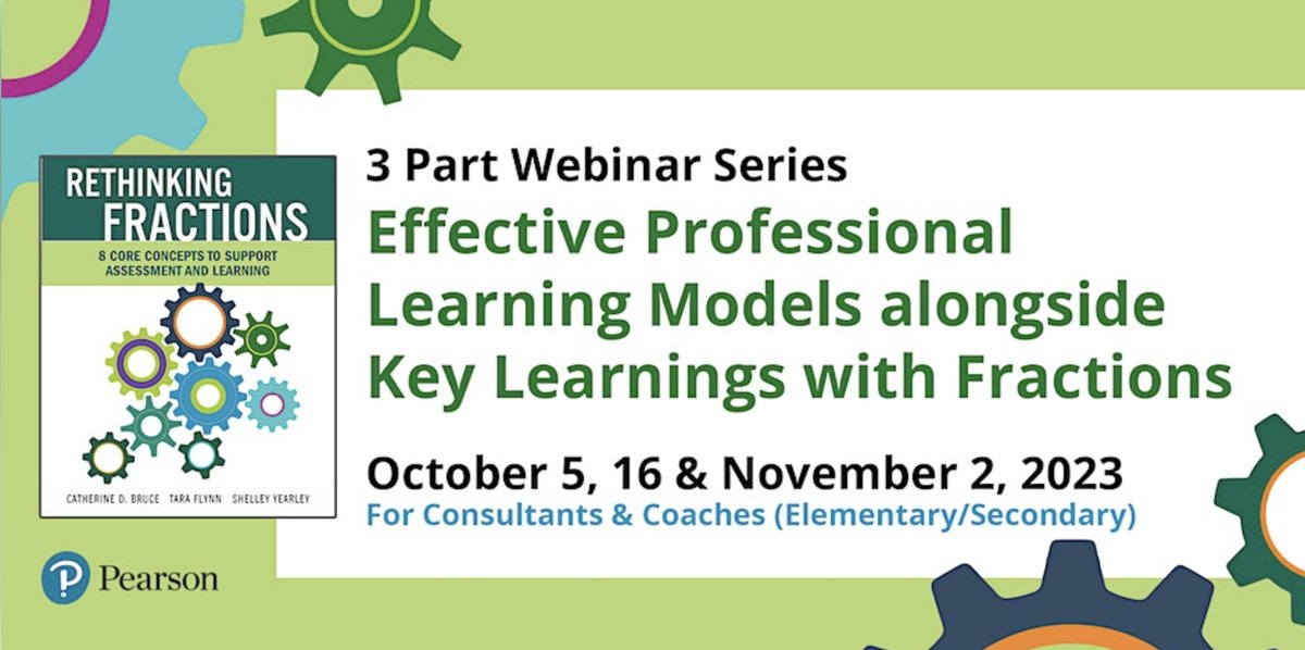 #Math Consultants, Coaches and Leads, please join @drcathybruce @shelleyyearley and <a href="/taracflynn/">Tara Flynn</a> for a 3-part #RethinkingFractions webinar series. Register here: ow.ly/7Jb850POG0x