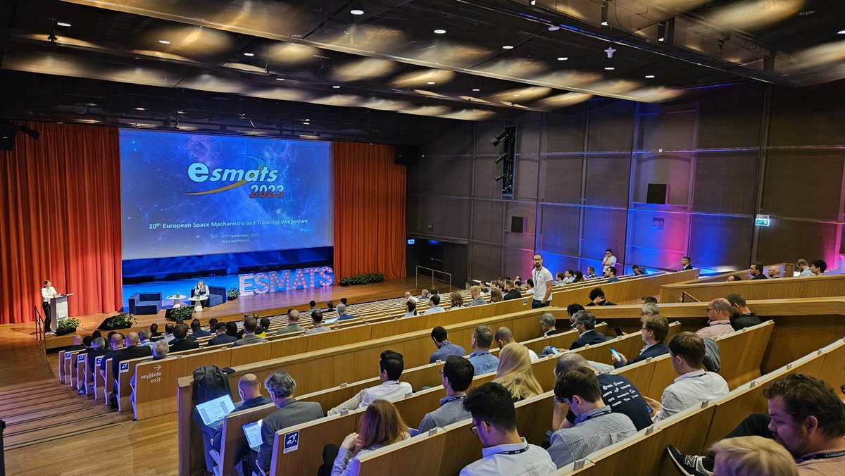 OxfordSpace's tweet photo. Our team had a fantastic time at the 20th #ESMATS event this week. We enjoyed great discussions &amp; presentations, including an incredibly insightful talk on Mechanical Design &amp; Technology Demonstration of an Offset reflector Antenna by Oxford Space Systems' Angelika this morning. https://t.co/Pd5clAL6oe