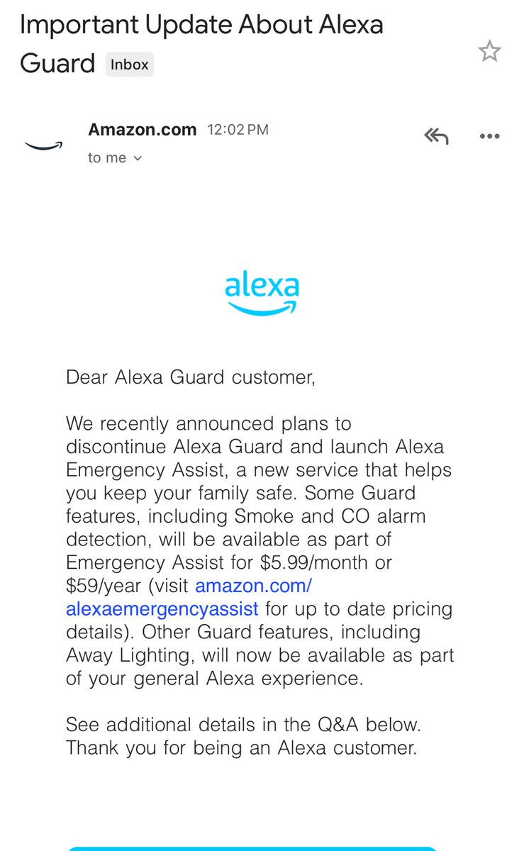automated_hous's tweet image. Well I guess this explains how Alexa Guard works with Alexa Emergency Assist: it doesn’t! AEA offers a way for Amazon to paywall some of the Guard features that used to be free 😡