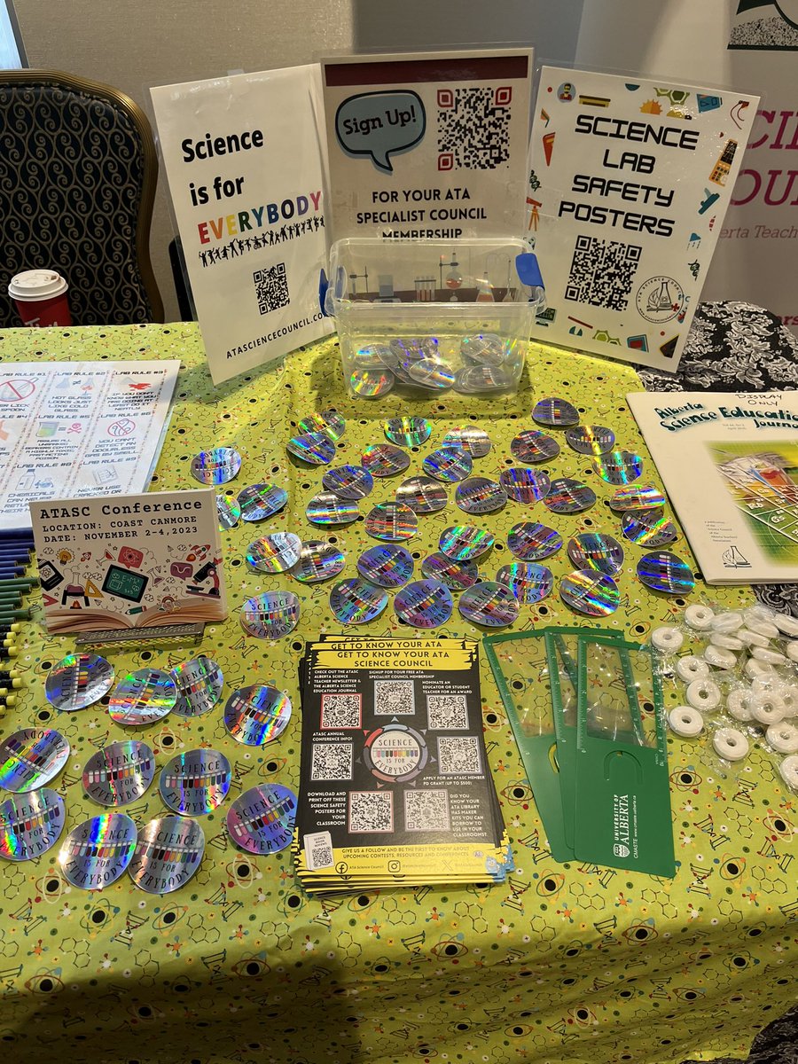SciGeekJulie's tweet photo. Are you at #ATABTC2023? Want cool science swag? Come and visit me at the @ATASciCouncil booth in between sessions! @ata_pd https://t.co/pdQ612al5Q