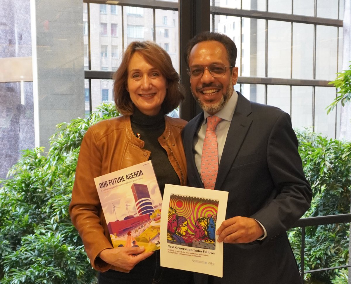 Elizabeth Cousens (@e_cousens) on Twitter photo Thrilled to join <a href="/GhoshArunabha/">Arunabha Ghosh</a> & <a href="/CEEWIndia/">CEEW</a> to launch the Next Generation India Fellowship.
Part of our <a href="/OurFutureAgenda/">Our Future Agenda</a>, young leaders will have a platform to shape their countries' agendas on the int'l stage & transform global leadership & impact: bit.ly/48pyeV2 Thrilled to join <a href="/GhoshArunabha/">Arunabha Ghosh</a> & <a href="/CEEWIndia/">CEEW</a> to launch the Next Generation India Fellowship.
Part of our <a href="/OurFutureAgenda/">Our Future Agenda</a>, young leaders will have a platform to shape their countries' agendas on the int'l stage & transform global leadership & impact: bit.ly/48pyeV2
