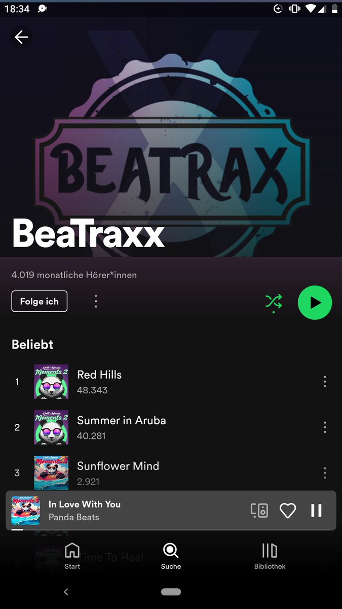 For the first time in my life I have more than 4000 monthly listeners, woohoo! 😄🥳💃🔥💜 Thank you guys!! #monthlylisteners #spotify #beatraxx #4000 #goalreached #goal #progress