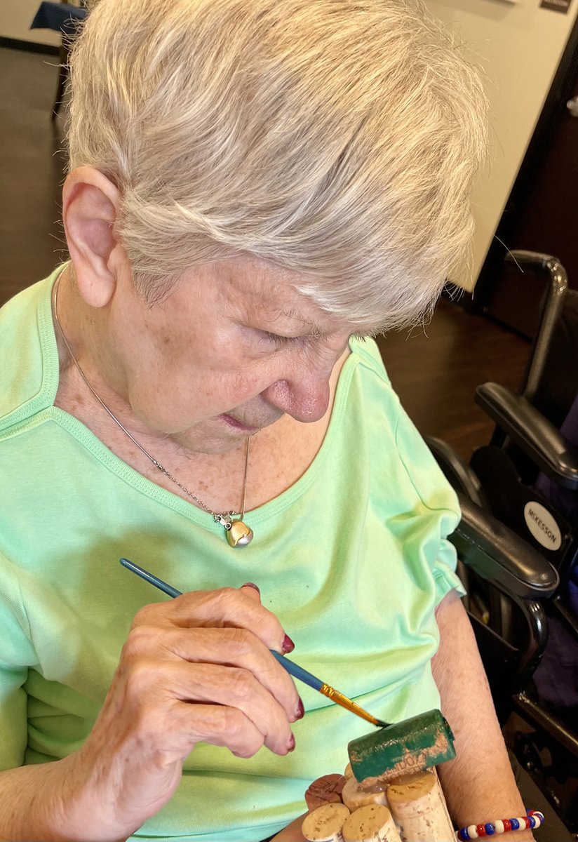 TaylorSpringsHC's tweet photo. Orange you glad it’s fall!🍁 Legacy residents sure are. They had the best time during our artisan program making fall cork pumpkins. Definitely the cutest pumpkins in the patch🎃 https://t.co/cGQEtbyUlq