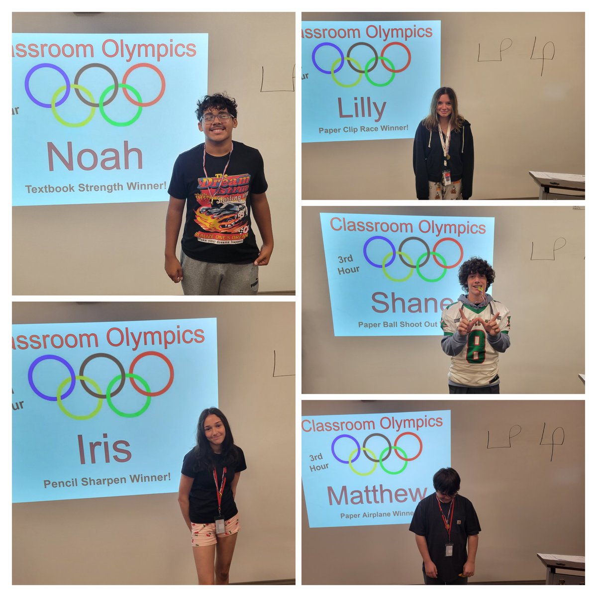 MrsSellLP's tweet image. Classroom Olymics in World History this morning!  Here are the winners 🏆