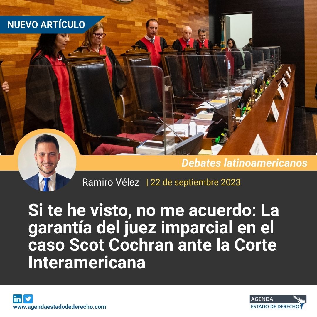 A_EstadoDerecho's tweet photo. Este artículo de ✍️@ramirovelez analiza el derecho a un juez imparcial a partir de la sentencia Scot Cochran contra Costa Rica de la @CorteIDH. Para el autor, la participación de un juez en etapas distintas del proceso penal viola esta garantía. https://t.co/cQFBQG4rpQ https://t.co/uJwowYQmzs