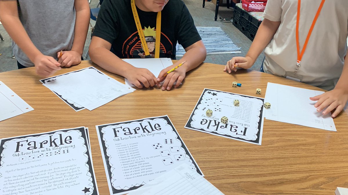 GT group playing Farkle subtract from 1,000 using dice and a point board! #startaripple