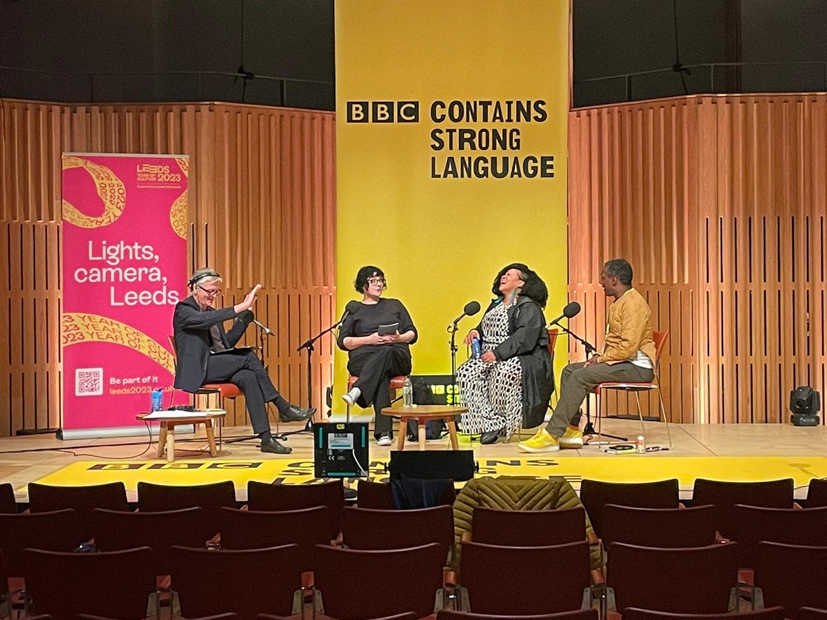 lemnsissay's tweet photo. There are few things better in life than the laughter of @lebomashile . She blew us all away recording Start The Week at #containsstronglanguage Festival in Leeds in Howard Assembly Rooms. She is incredible. Lebo please come and tour UK with Jackie Kay and @nktgill https://t.co/knvErfMLLO