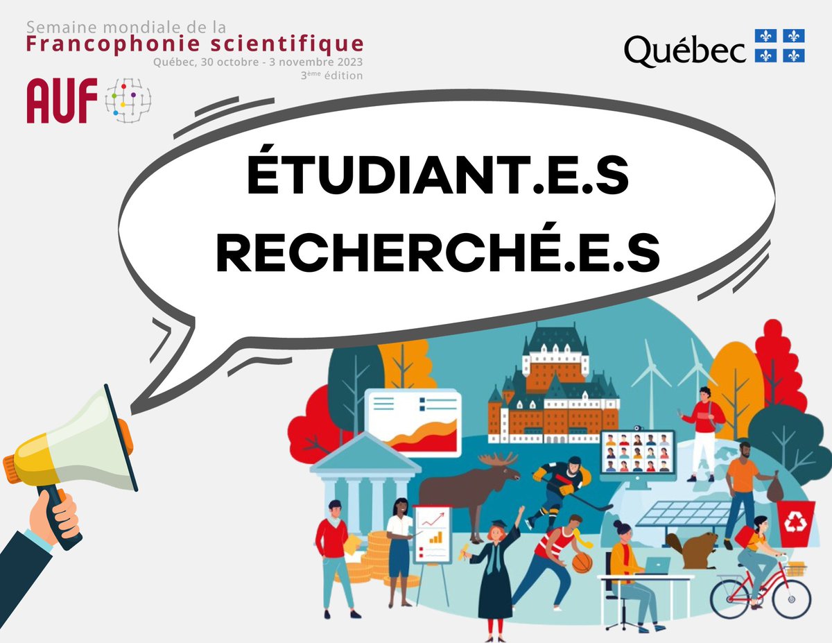 🗣📣 Vous voulez jouer un rôle clé dans la réussite et l’organisation d’un évènement d’envergure internationale ? 
👉 l'AUF et le <a href="/Ens_supQC/">Ministère de l'Enseignement supérieur du Québec</a> recherchent des étudiant.e.s  pour un appui logistique pendant la #smfs2023 !
Pour déposer votre dossier → bit.ly/460qjfq