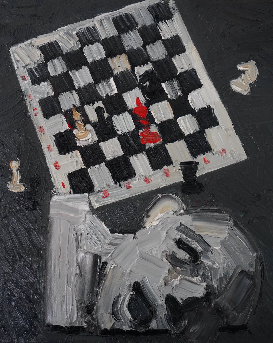 Composition with chess
#oilpainting
.
.
.
#oil #painting #chess #paintingchess #blackandwhite #fineart #figurativeart #figurative #academic #contemporarypainting #contemporaryart #impasto #impressionism #expressionism #impastopainting #chessboard #chesspainting @SaatchiArt