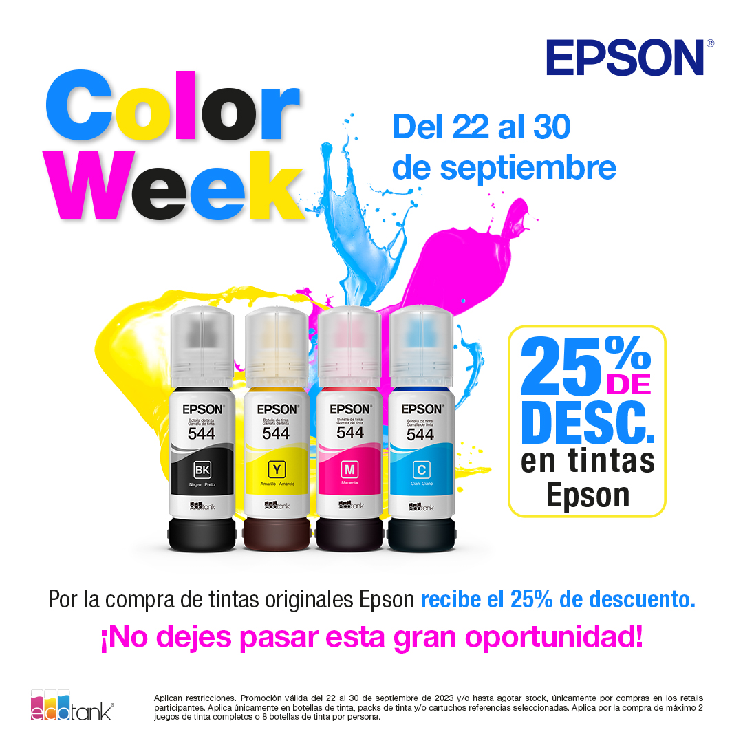 MytecCaltec's tweet photo. 🚨🚨🚨🗣 25% DE DESCUENTO, en todas las tintas EcoTank, para que llenes de color este día con #Epson #EcoTank y #MyTEC🗣🚨🚨🚨 *Aplica únicamente del 22 al 30 de septiembre ,2023😁. https://t.co/uhLO7lirep