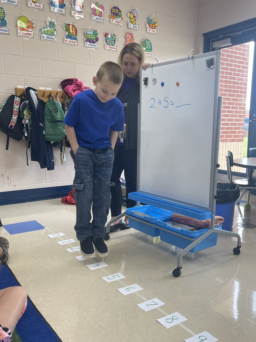 Mrs. Smith’s <a href="/AYCOCKSCHOOL/">Aycock Elem School</a> first graders are learning more about addition on a number line!