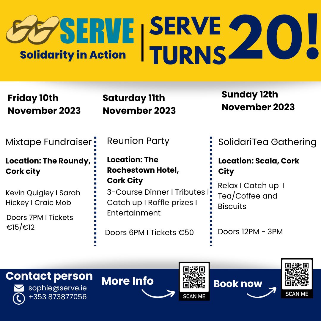 GerryO_Connor's tweet photo. To any @SERVE_ie volunteers on twitter- we would love if you join #SERVE for our 20th celebrations @paddycagney @paulweafer @nolan_david @AnneOHagan6 @adriangegan @gardiv @AilaPenny @EileenHoffler1 @CatherineGael #Welcome #Invite #Reunion #Gratitude @RoryMurphy1 https://t.co/wcJtskJHzt