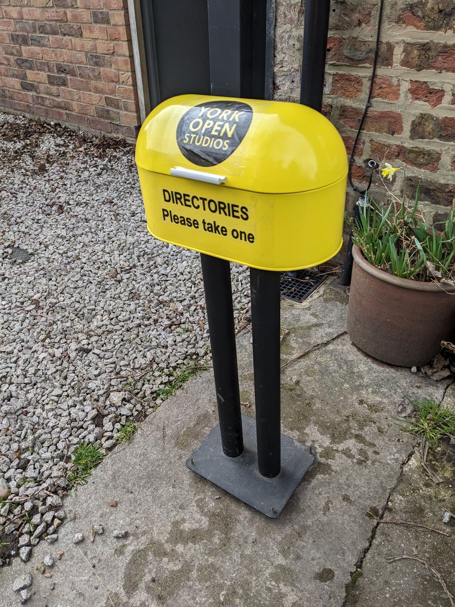 Delighted to announce that the @YorkOpenStudios customised yellow breadbin / speaker stand combo will be deployed again in 2024 as the paintings of @singingfoodie and my B+W photographs have both been accepted for inclusion! Possibly the hi-tech animated signage too!! #YOS2024