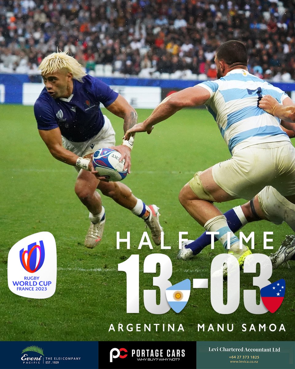 HT: Manu Samoa 03 - 13 Argentina
Saint Etienne, France
