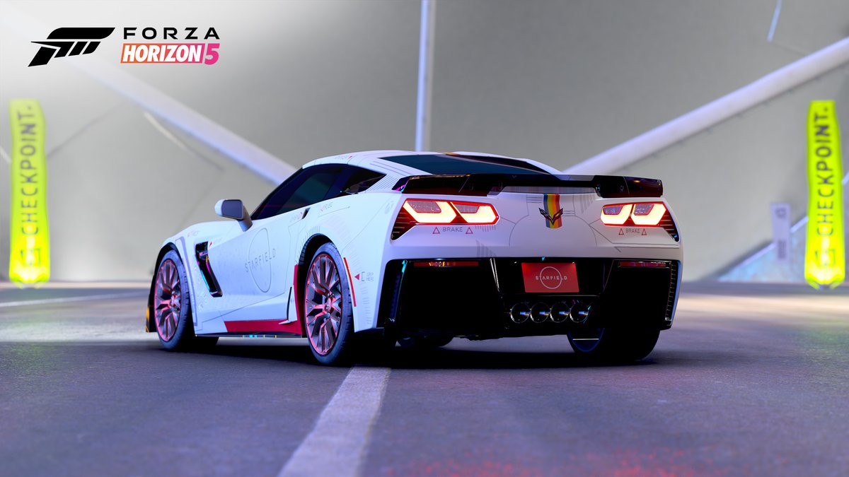 StarfieldGame's tweet photo. Attention #ForzaHorizon fans!

To celebrate #Starfield, get this custom design for your Corvette Z06 with Share Code 478 159 736 in @ForzaHorizon 5 today! 🏎️✨ https://t.co/3bmCtLLWOE