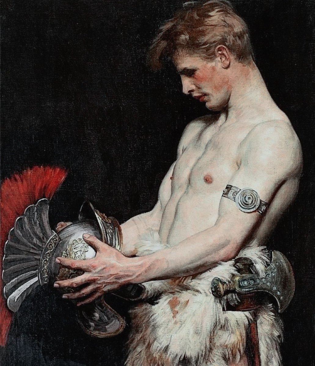 Germanic Warrior with Helmet, 1902, by Osmar Schindler