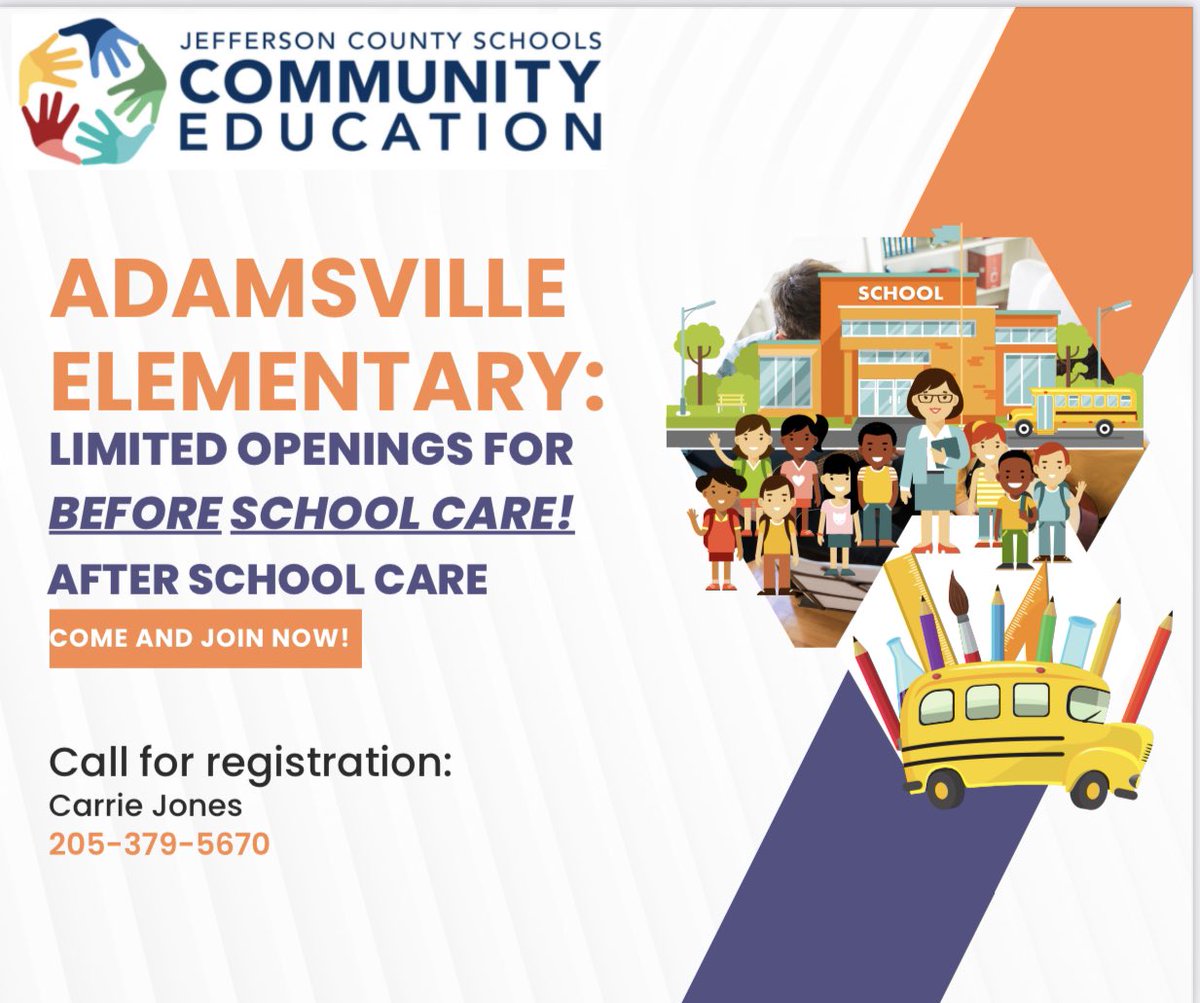 jefcoedcomed's tweet photo. Sign up today! Contact us ASAP!   @JEFCOED @AdamsvilleElem1 
Please share! https://t.co/bSyscydCiy