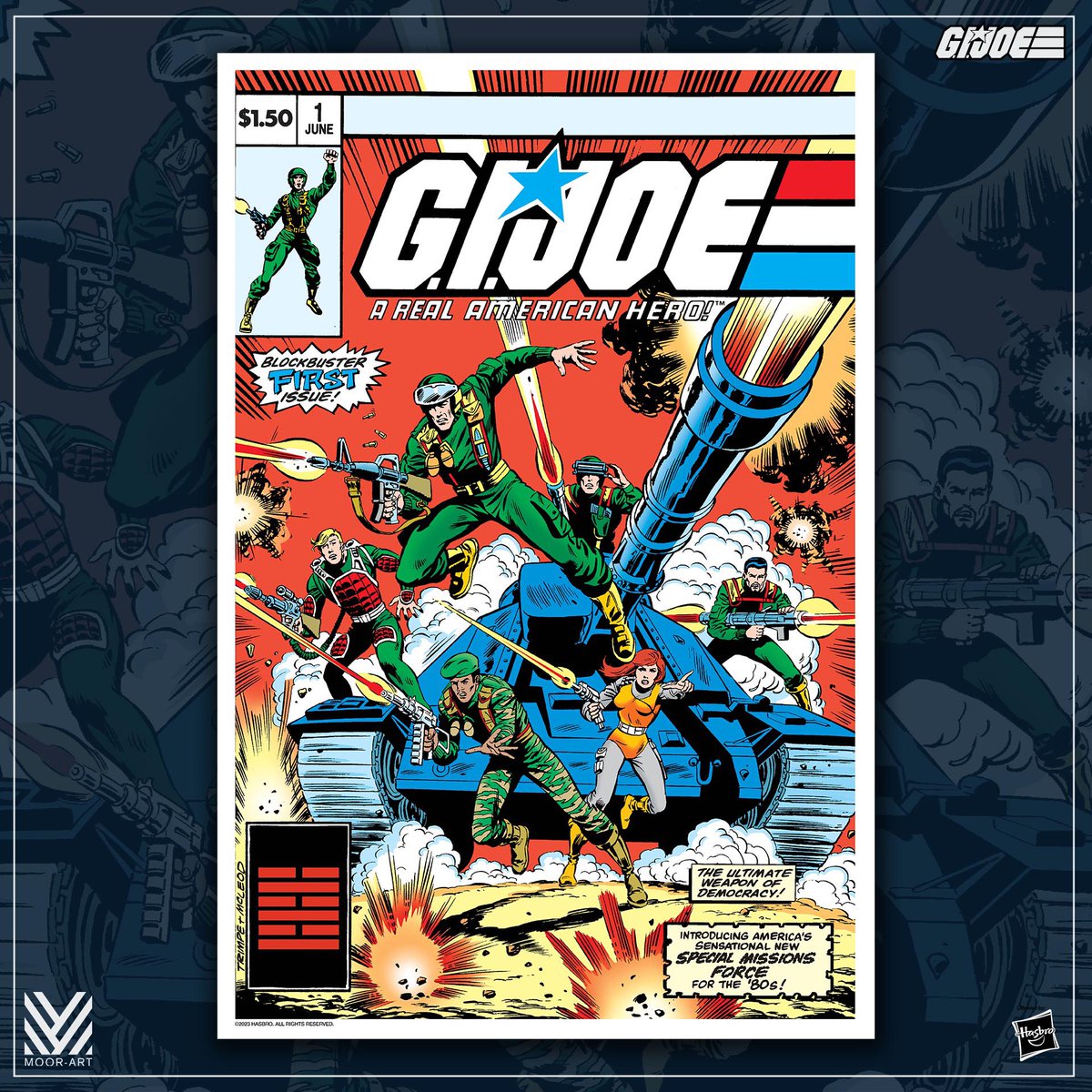 MoorArtGallery's tweet image. ON SALE NOW!
Officially Licensed Fine Art Poster. G.I. JOE comic cover #1. 

Only 60 hand-numbered pieces. Available worldwide. 
Grab yours here: moorartgallery.com/products/gi-jo…
#gijoe #hasbropulsecon #hasbro