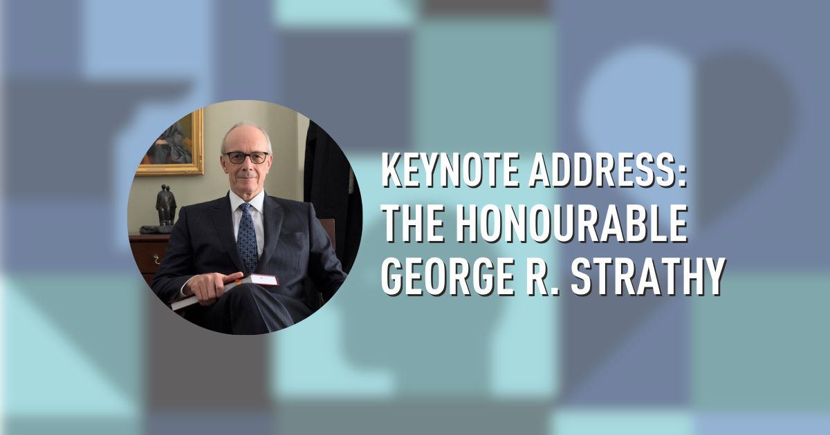 (1/2) Former Chief Justice of Ontario, the Honourable George R. Strathy will be the Keynote Speaker at our upcoming Well-Being Conference on Nov. 7th.