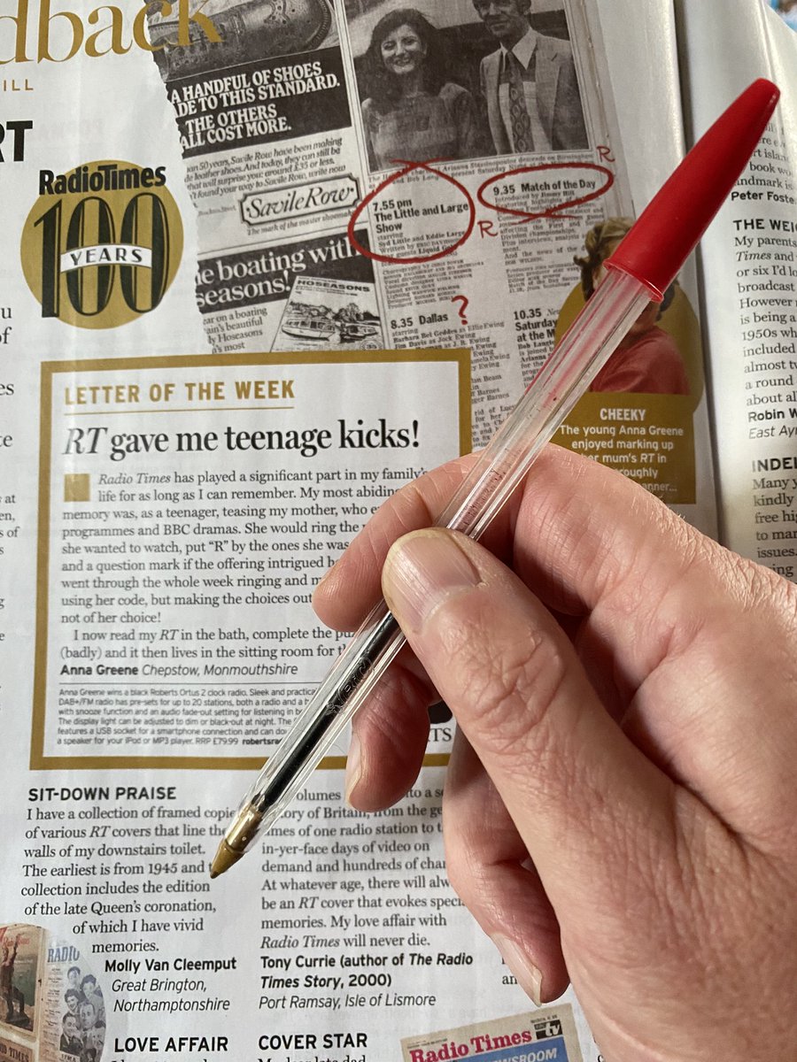 I just finished going through @RadioTimes with my red pen ringing things and found a letter and photo about going through @RadioTimes with a red pen ringing things…