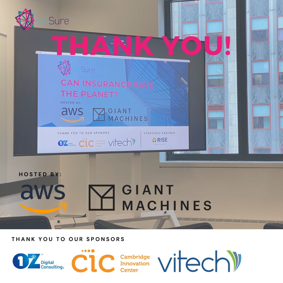 InnSure (@innsure) on Twitter photo 🎉We would like to thank everyone who attended our panel discussion at our Climate Week event on Mon🎉 A special thanks to our panelists; Moderator <a href="/CharlieSidoti/">Charlie Sidoti</a> <a href="/FrancisBouchard/">Francis Bouchard</a> @NathanMaggiotto @KathrynMeng @AliHochberg & our sponsors <a href="/CIC/">CIC</a> <a href="/Vitech/">vitech</a> @OzDigitalAWSGiantMachines 🎉We would like to thank everyone who attended our panel discussion at our Climate Week event on Mon🎉 A special thanks to our panelists; Moderator <a href="/CharlieSidoti/">Charlie Sidoti</a> <a href="/FrancisBouchard/">Francis Bouchard</a> @NathanMaggiotto @KathrynMeng @AliHochberg & our sponsors <a href="/CIC/">CIC</a> <a href="/Vitech/">vitech</a> @OzDigitalAWSGiantMachines