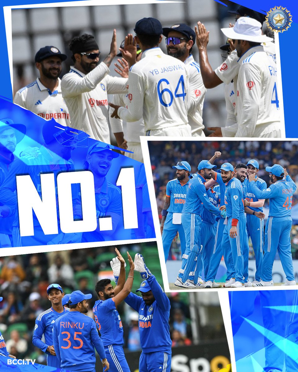 Hats off to the Indian cricket team for their incredible prowess in every format of the game! 🏏🇮🇳 Whether it's Tests, ODIs, or T20s, you've consistently shown brilliance on the pitch. Keep making the nation proud! 

No. 1  in the world 

#TeamIndia #CricketChamps #ProudMoment