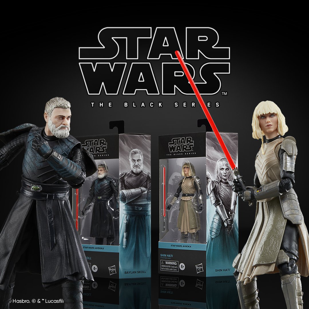 HasbroPulse's tweet image. Revealed at #HasbroPulseCon, new additions to the #StarWars #TheBlackSeries include Baylan Skoll &amp;amp; Shin Hati inspired by the Star Wars: Ahsoka live-action series! Available for pre-order on #HasbroPulse @ 4:00pm ET for Hasbro Pulse Premium members &amp;amp; 5:00pm ET for all fans.